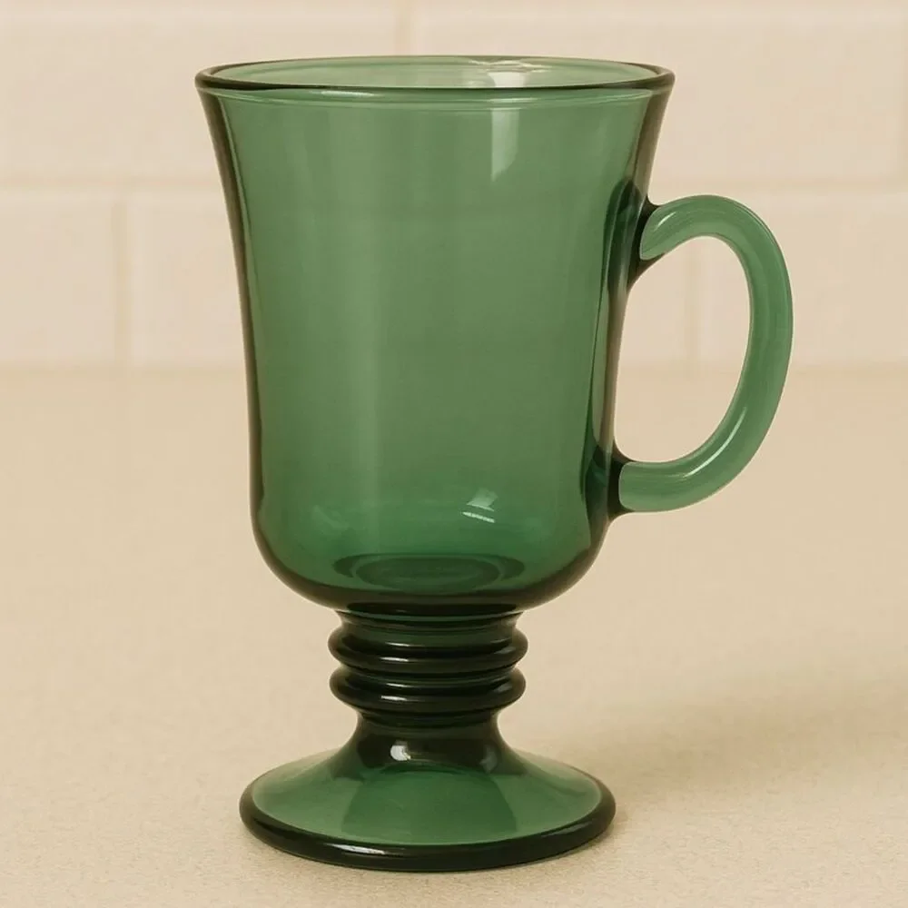 Libbey | Emerald Green Footed Irish Coffee Mugs Set of 4 | EUC - Picture 6 of 7